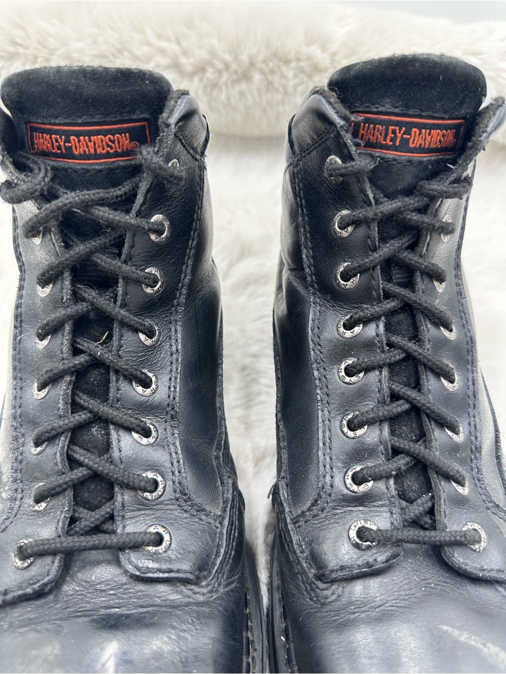 Harley Davidson Black Leather Lace Up Motorcycle Boots Men's Size 8.5 M - Picture 10 of 11